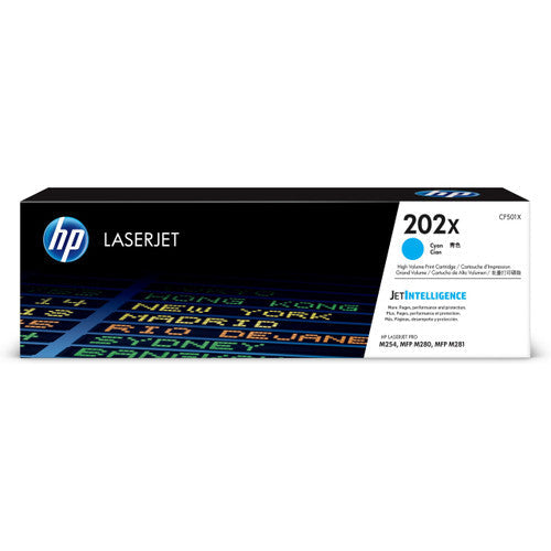 HP 202X High Yield Original LaserJet Toner Cartridge Cyan 2500 Pages