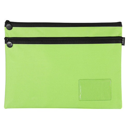 Celco Pencil Case Lime Green 2 Zip Large 350 x 260mm