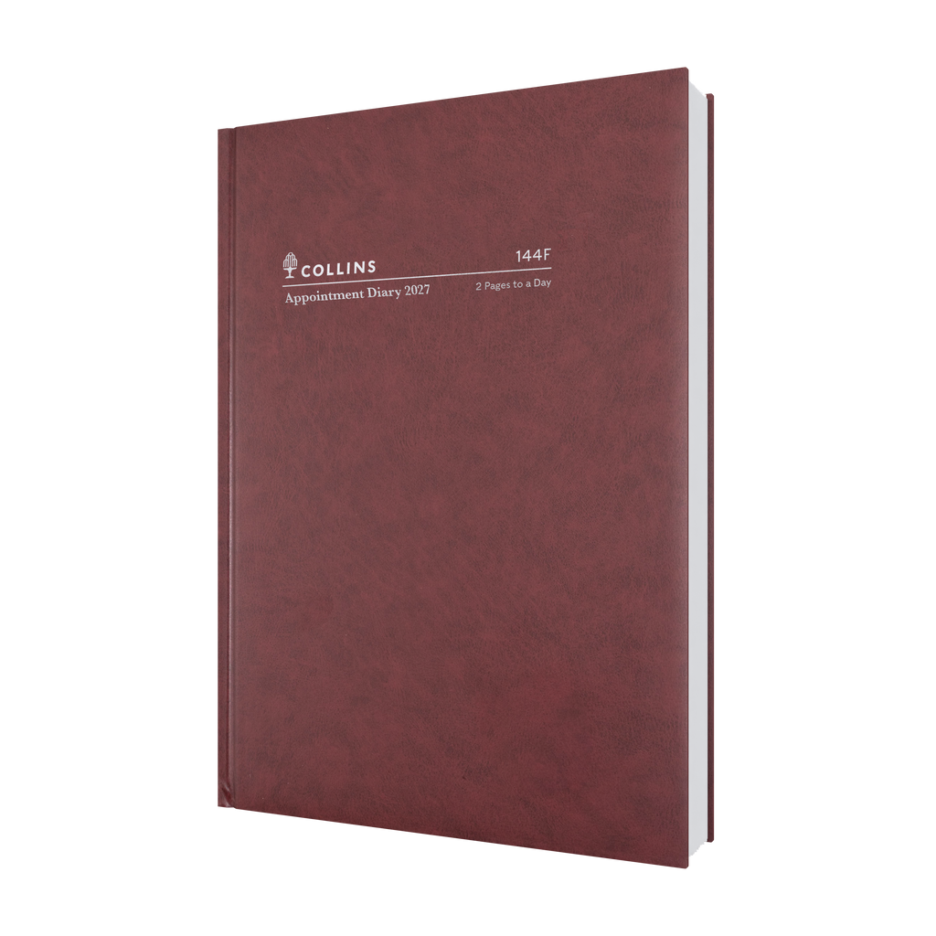 Collins Appointment Diary 2027 A4 2 Pages to a Day Burgundy
