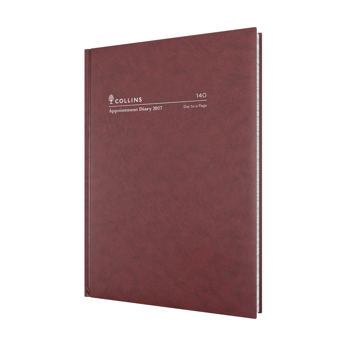 Collins Appointment Diary 2027 A4 Day to Page 15 Minute Burgundy