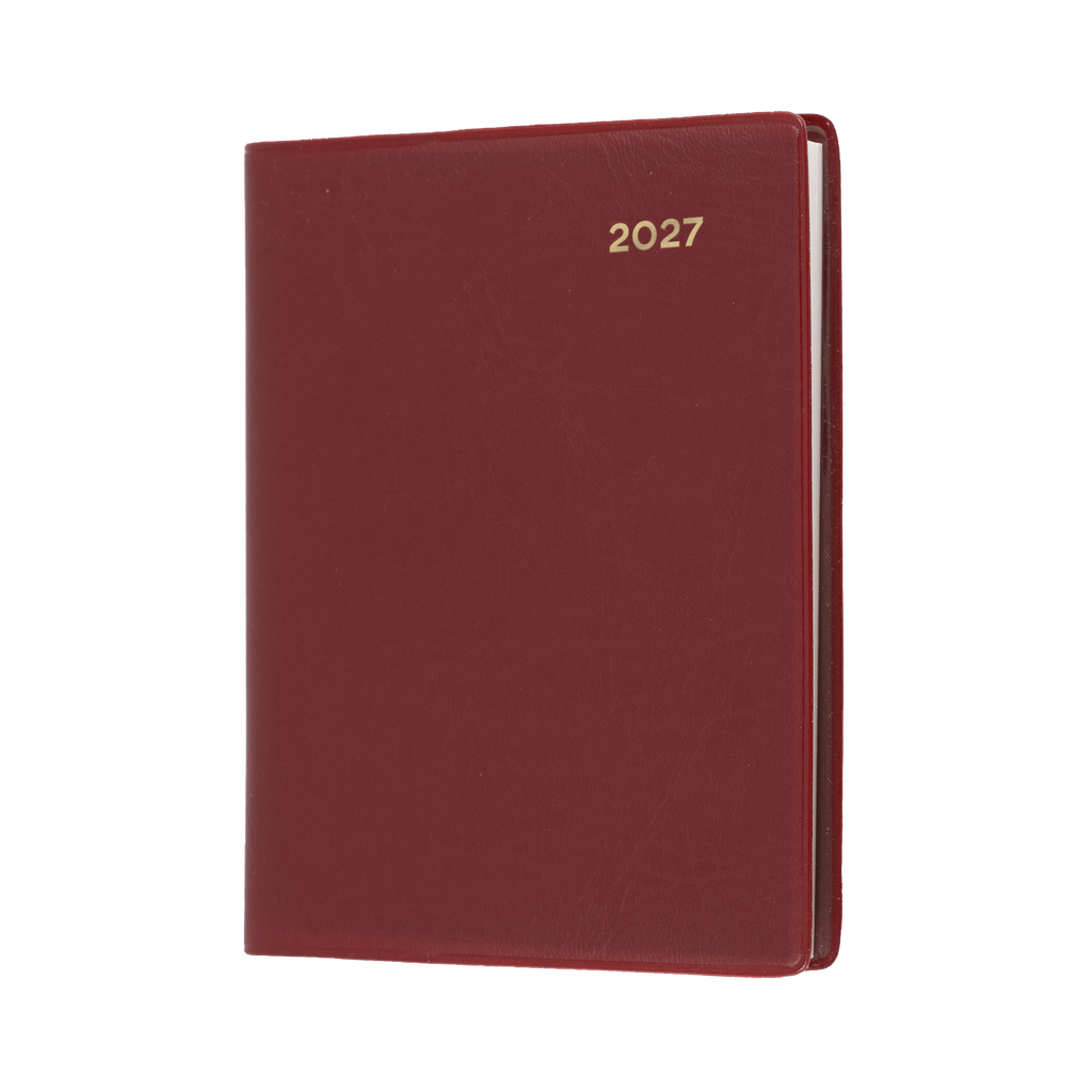 Collins Belmont Diary 2027 A7 Pocket Week to View with Pencil Burgundy