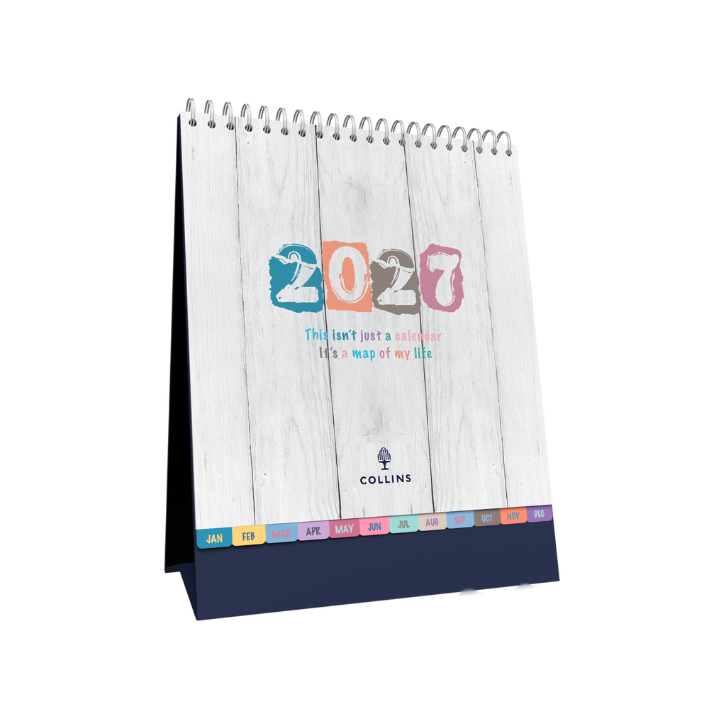 Collins Brighton 2027 Desktop Calendar Month to View