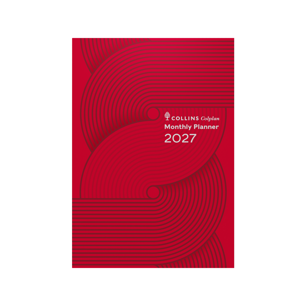 Collins Colplan Planner Diary 2027 A4 Month to View Geo Red