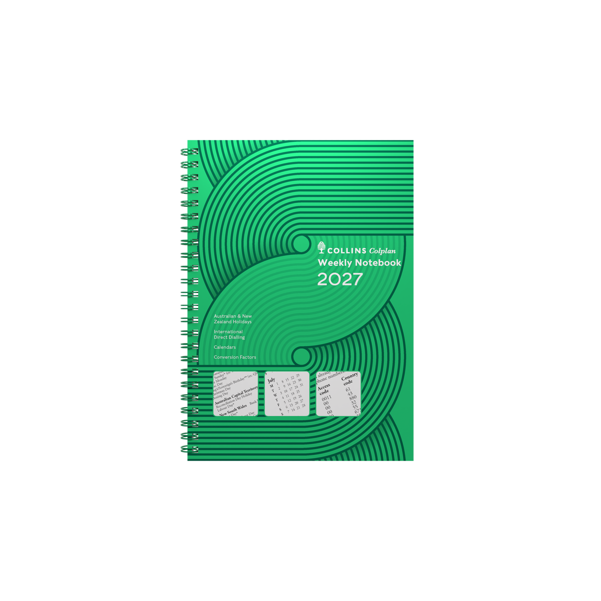 Collins Colplan 2027 A5 Week to View With Notes Diary Green