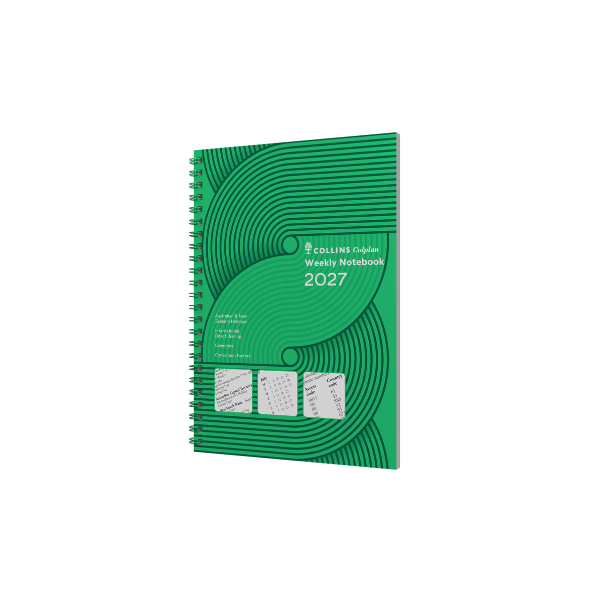Collins Colplan 2027 A5 Week to View With Notes Diary Green