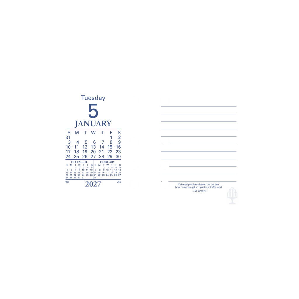 Collins 2027 Desk Calendar Refill 76 x 102mm Day to Page (Side Punch)