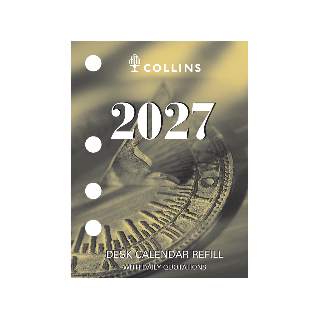 Collins 2027 Desk Calendar Refill 76 x 102mm Day to Page (Side Punch)