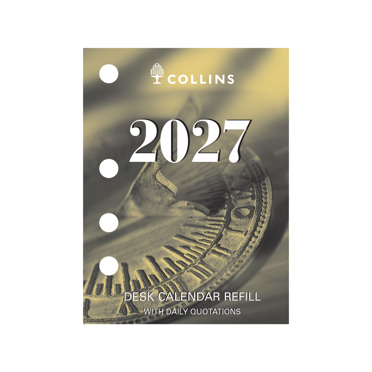Collins 2027 Desk Calendar Refill 76 x 102mm Day to Page (Side Punch)