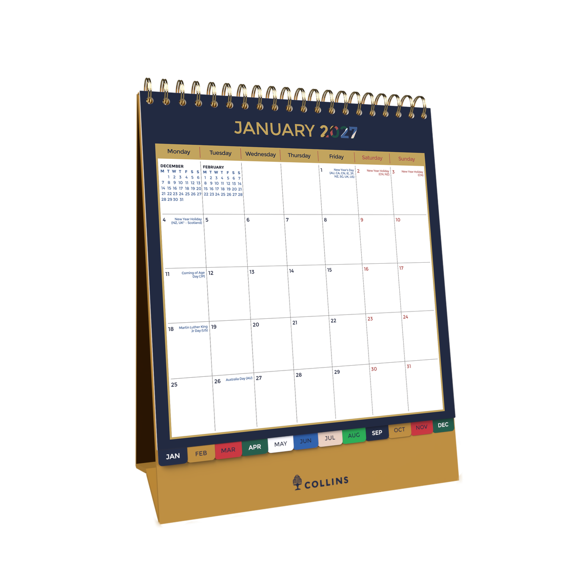 Collins Edge Mira 2027 Desktop Calendar Month to View