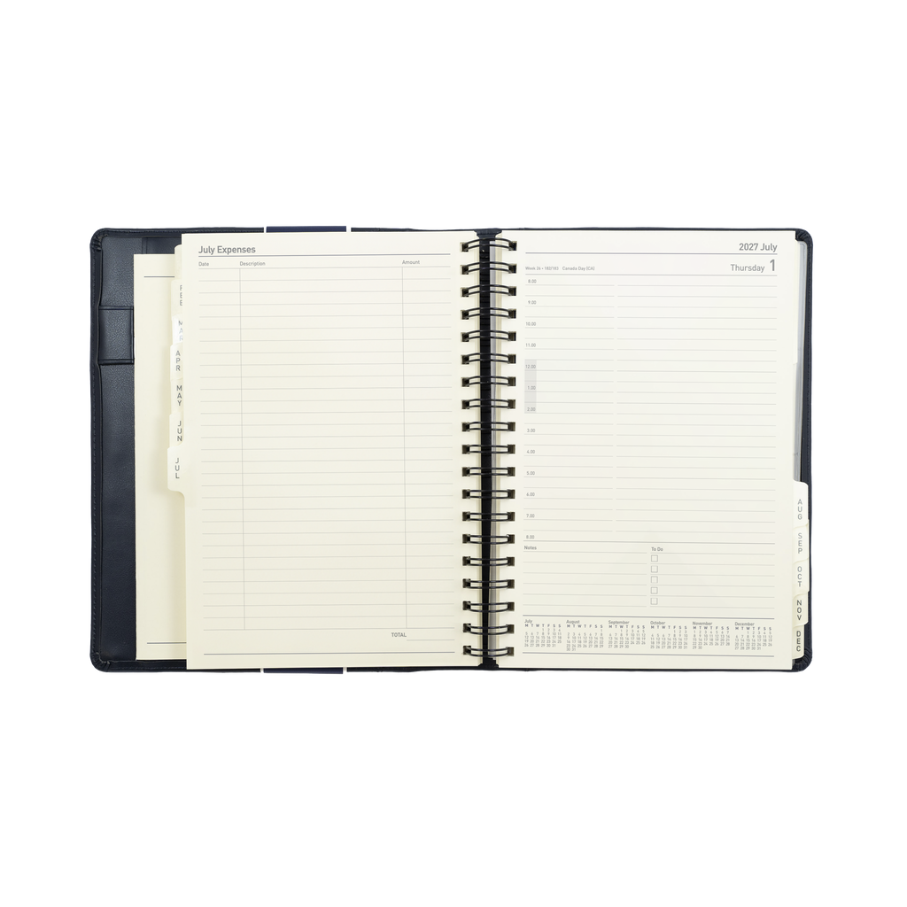 Collins Elite 2027 Quarto 246x164mm Day to Page Appointment Diary Black