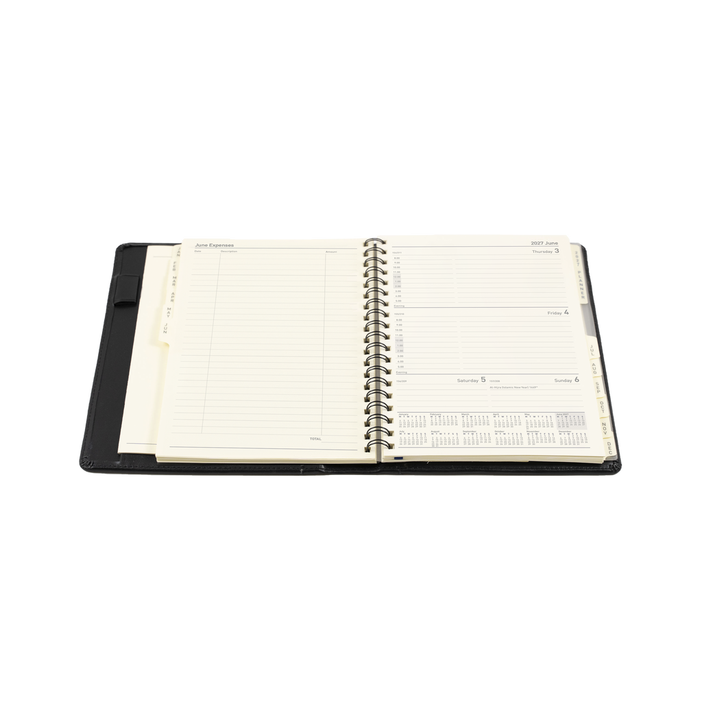 Collins Elite 2027 Quarto 246x164mm Week to View Appointment Diary Black