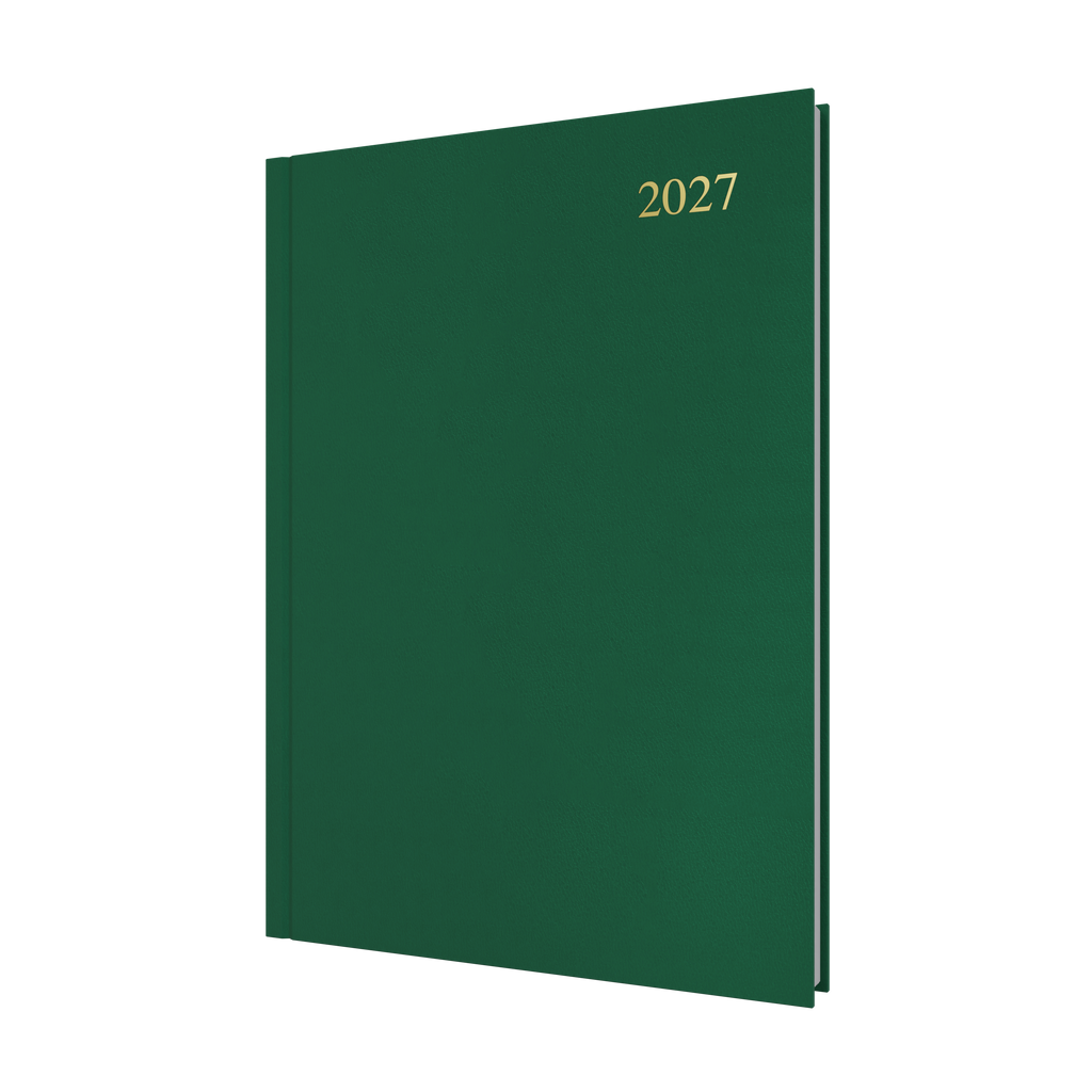 Collins Essential Diary 2027 A4 Day to a Page Green