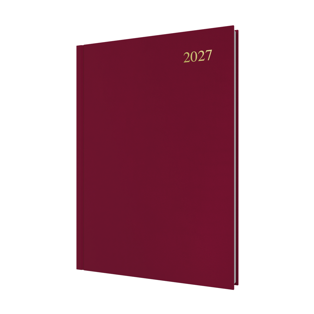 Collins Essential Diary 2027 A4 Day to a Page Maroon