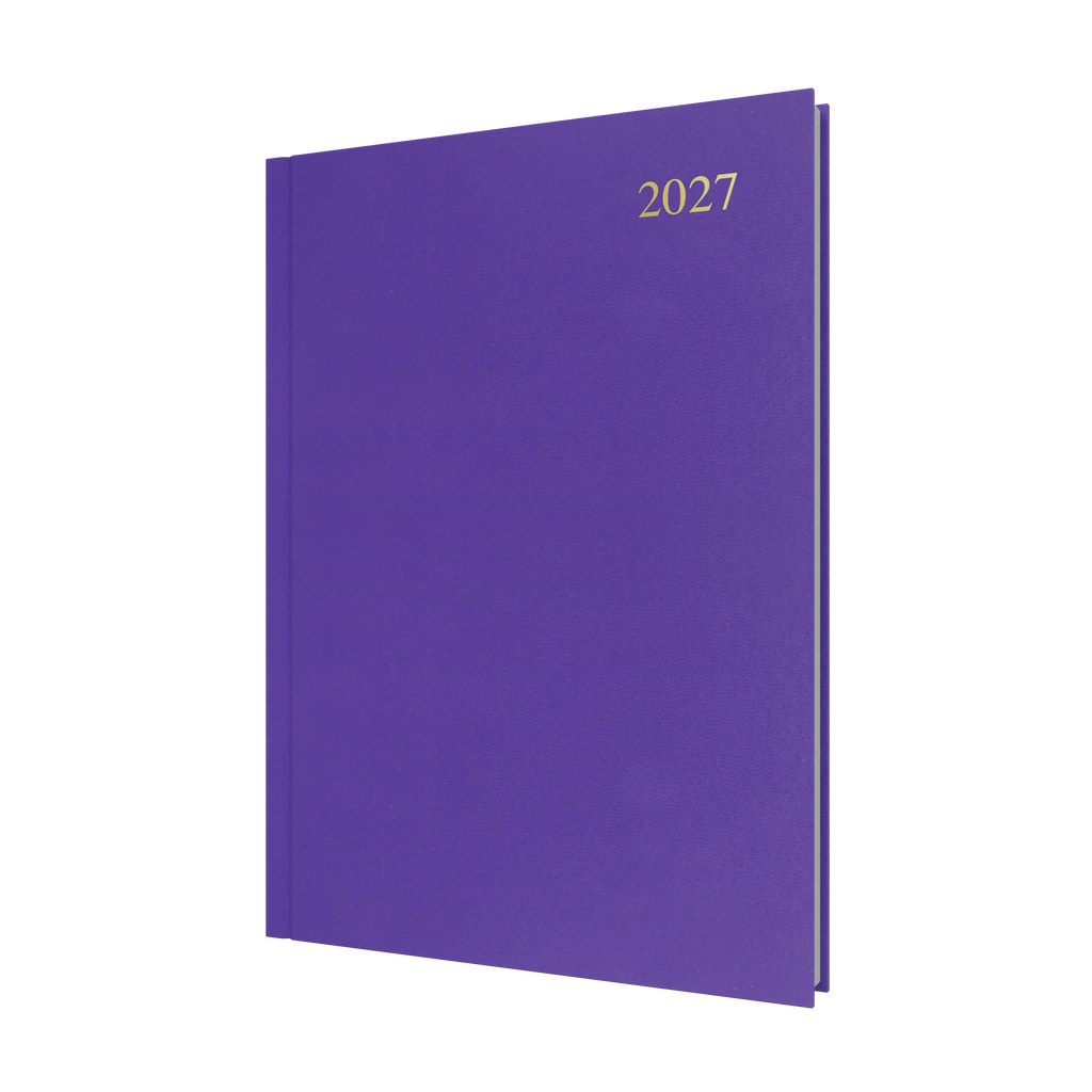 Collins Essential Diary 2027 A4 Day to a Page Purple