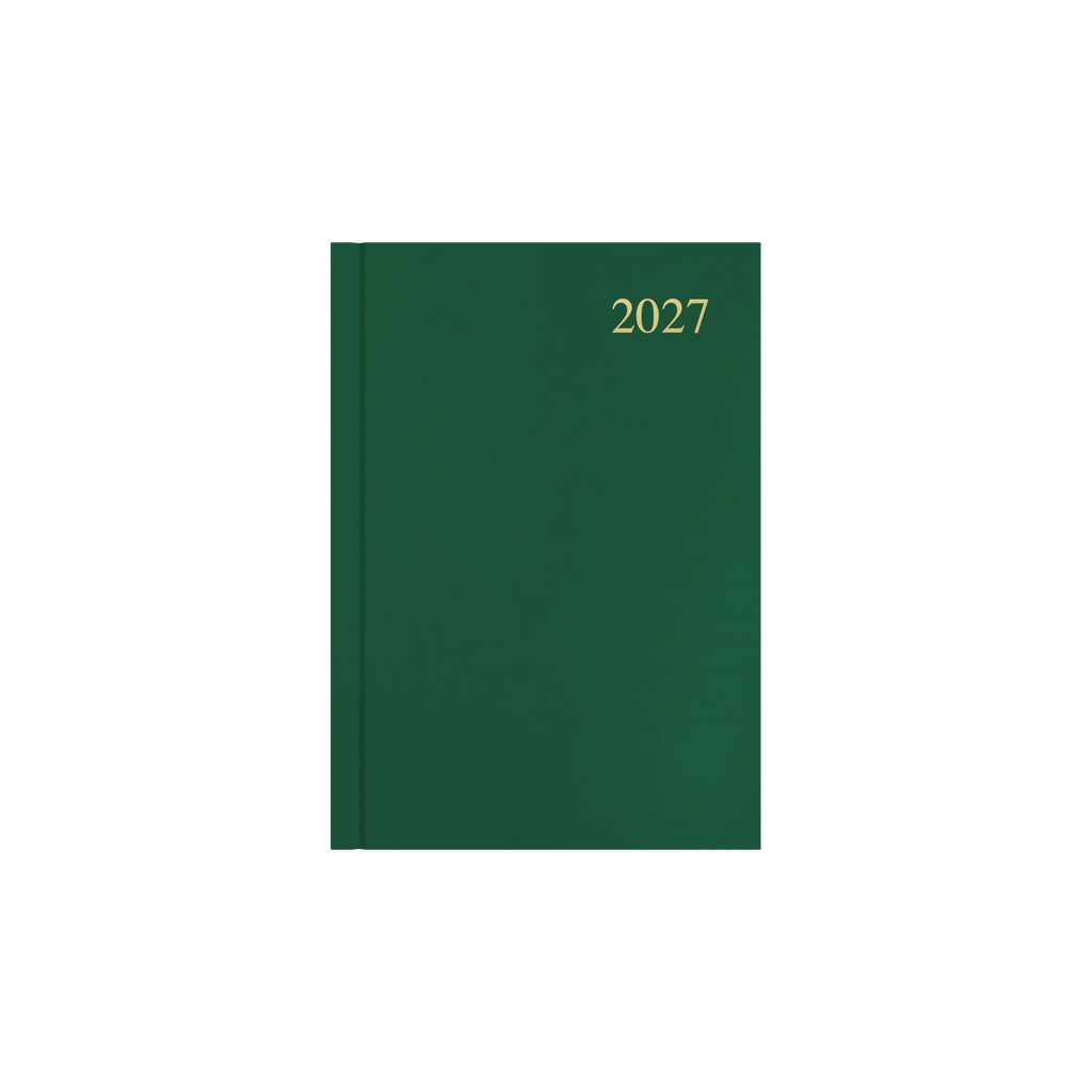 Collins Essential Diary 2027 A5 Day to a Page Green