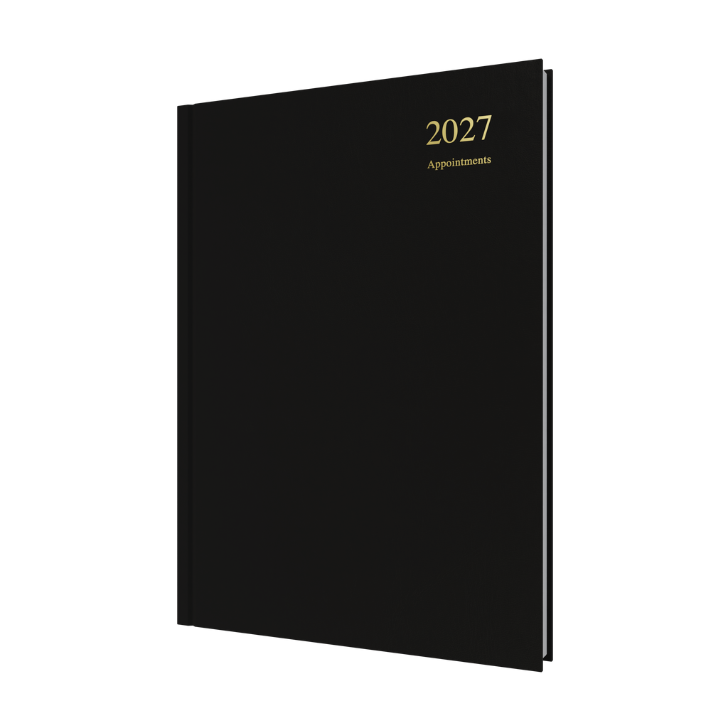 Collins Essential Appointment Diary 2027 A4 Day to a Page Black