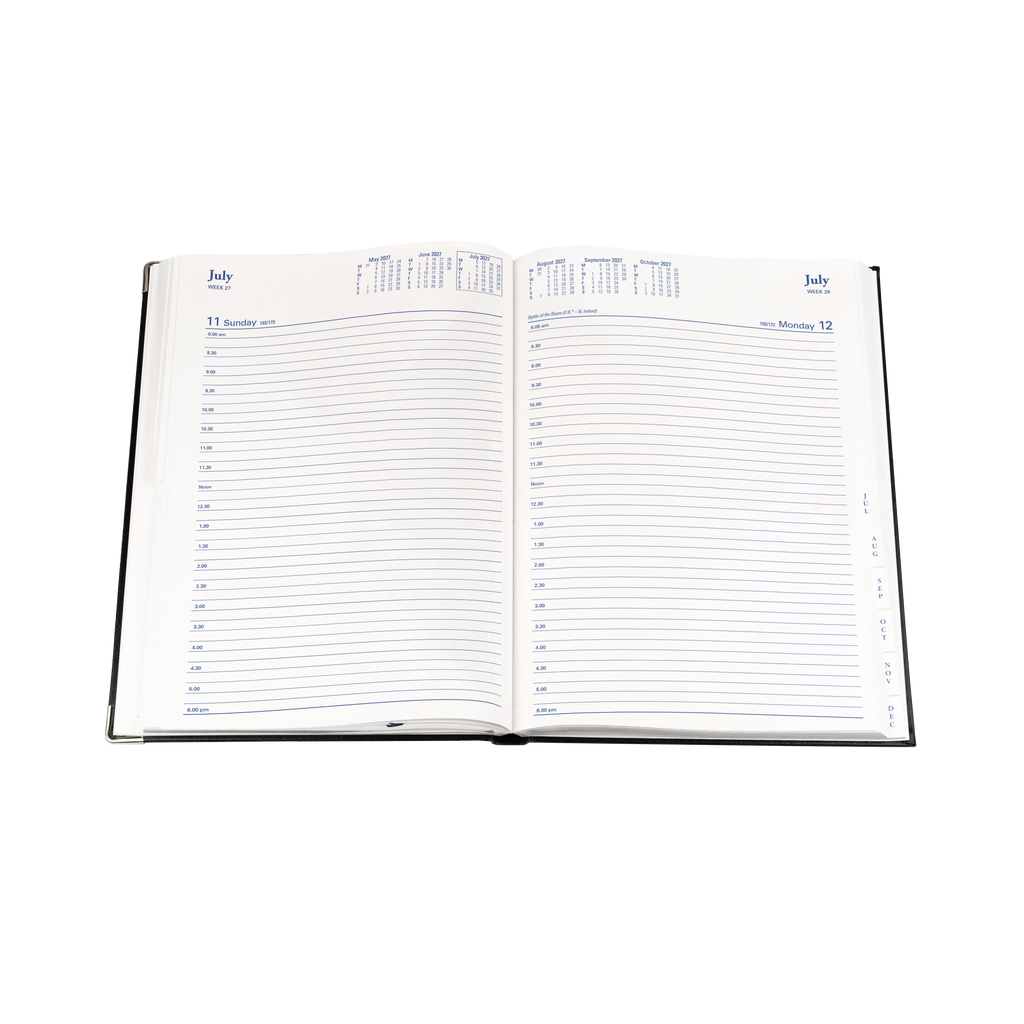 Collins Management 2027 A4 Bonded Leather Day to Page Black
