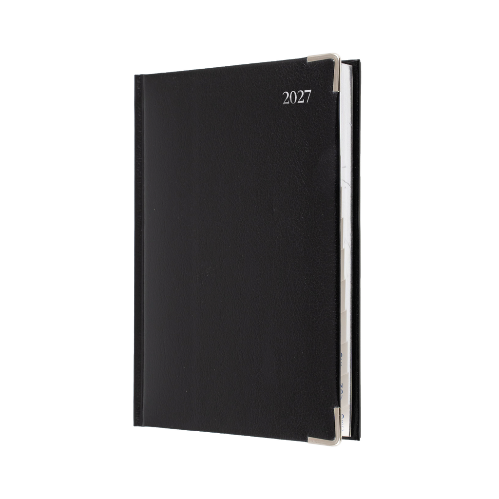 Collins Management 2027 A4 Bonded Leather Day to Page Black