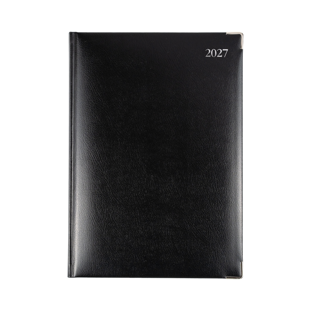 Collins Management 2027 A4 Bonded Leather Day to Page Black