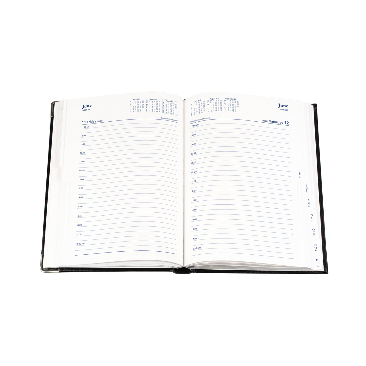 Collins Management 2027 A5 Bonded Leather Day to Page Black