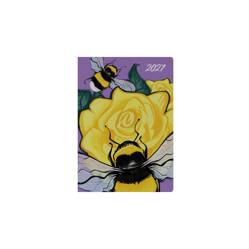 Collins The Roses 2027 A5 Week to View Recycled Diary - Bee