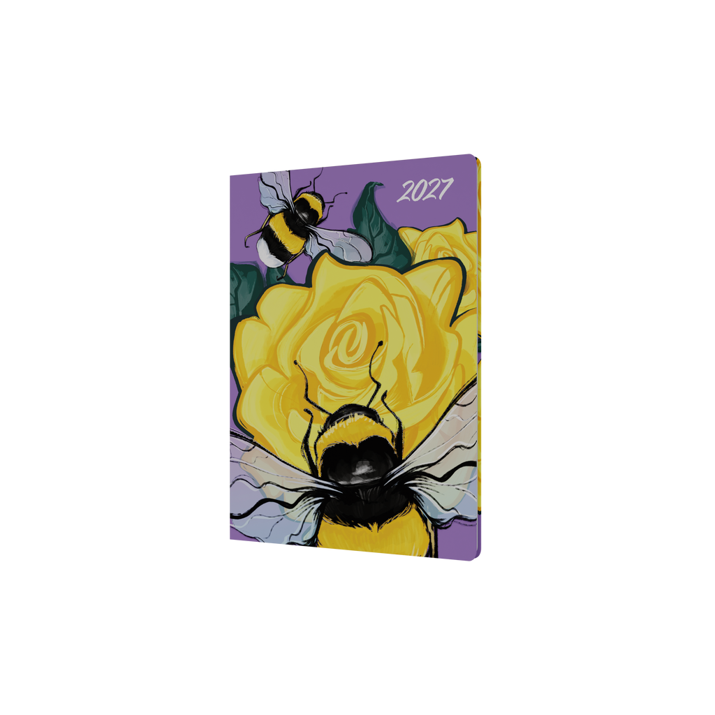 Collins The Roses 2027 A5 Week to View Recycled Diary - Bee