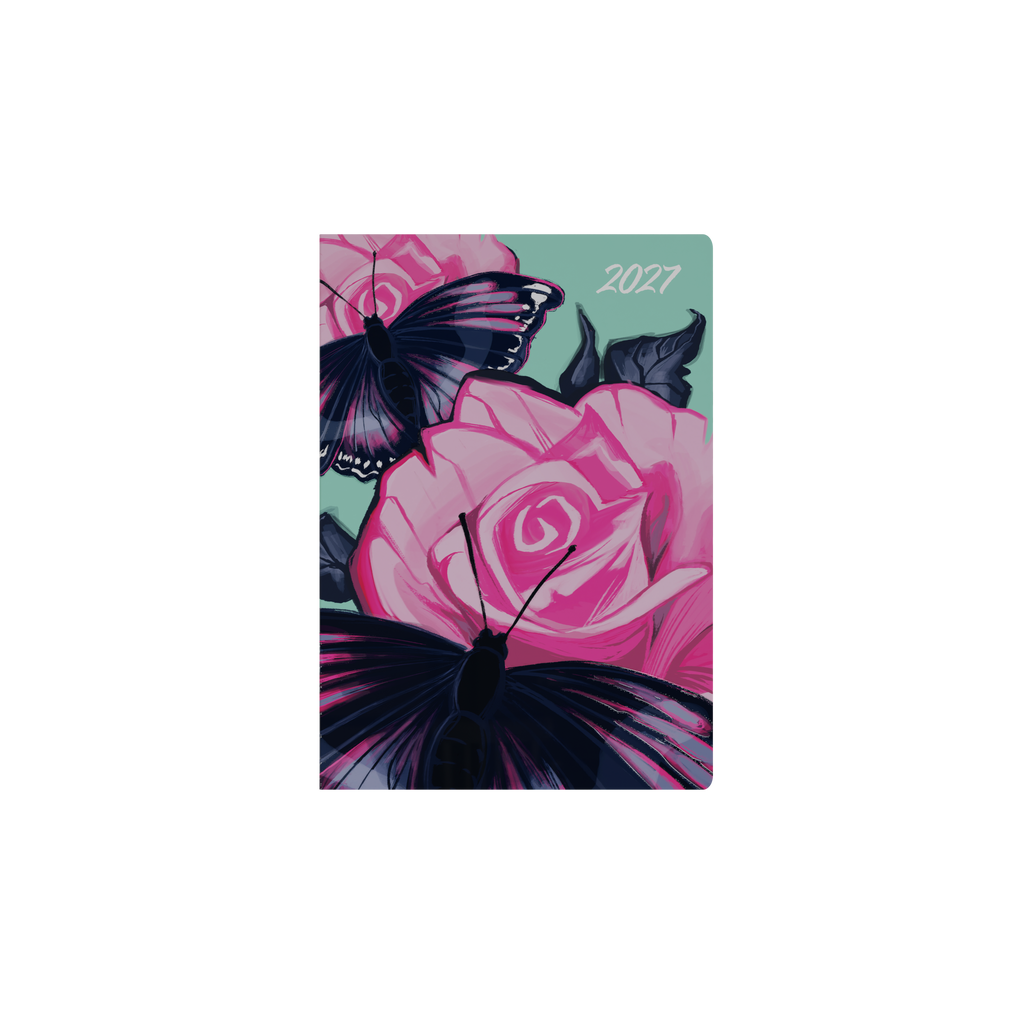 Collins The Roses 2027 A5 Week to View Recycled Diary - Butterfly