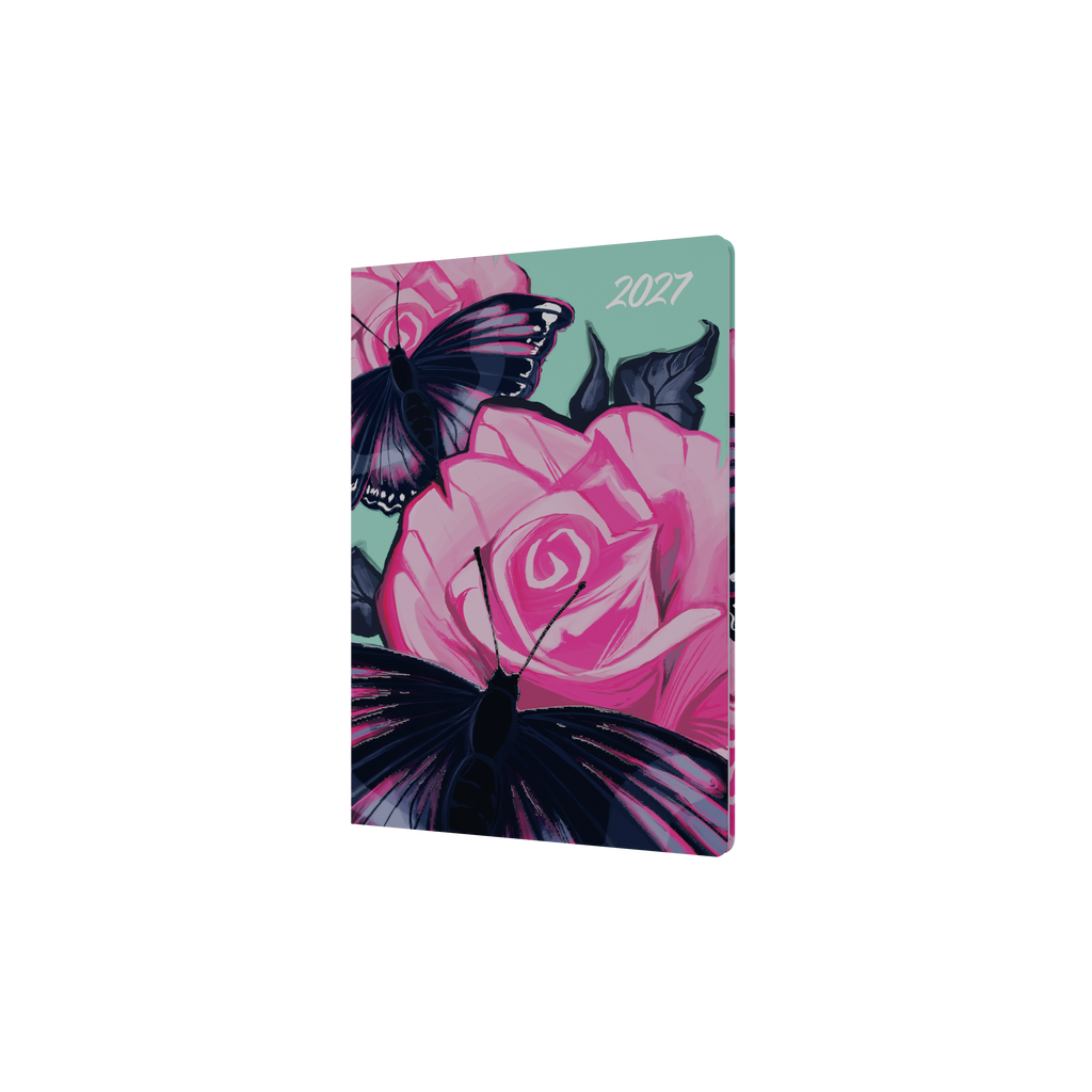 Collins The Roses 2027 A5 Week to View Recycled Diary - Butterfly