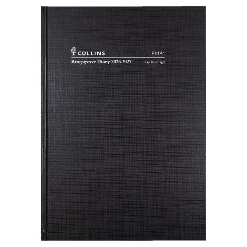 Collins Kingsgrove Financial Year Diary 2026-2027 A4 One Day To A Page Black