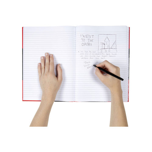 Cumberland Black and Red Notebook Gloss Cover A4 200 Leaf