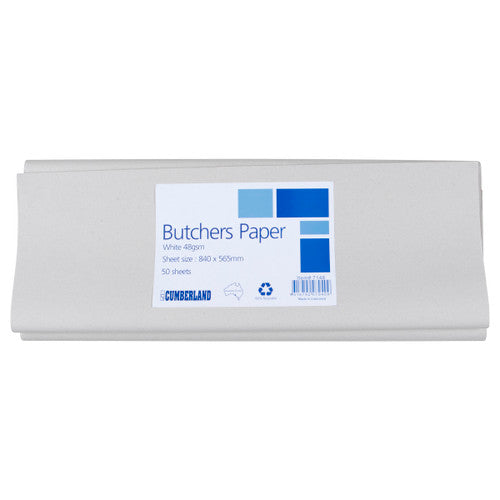 Cumberland Butchers Paper 48gsm 840 x 565mm White Pack of 50