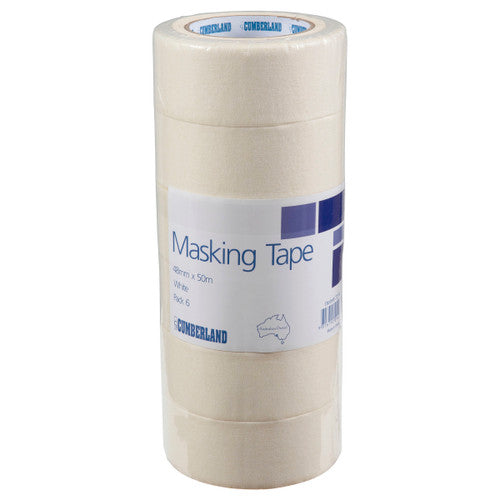 Cumberland Masking Tape 48mm x 50m White Pack of 6
