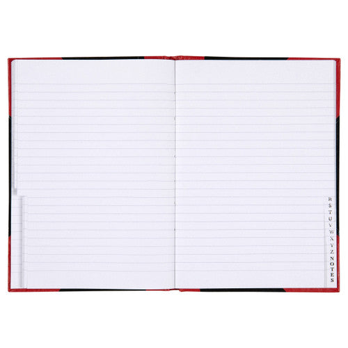 Cumberland Red and Black Notebook Original A5 100 Leaf Indexed Ruled