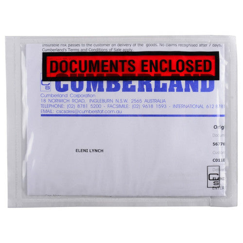 Cumberland Packaging Envelope Documents Enclosed 155 x 115mm Box of 1000