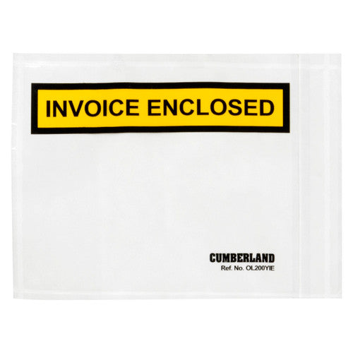 Cumberland Packaging Envelope Invoice Enclosed Yellow 155 x 115mm Box of 500