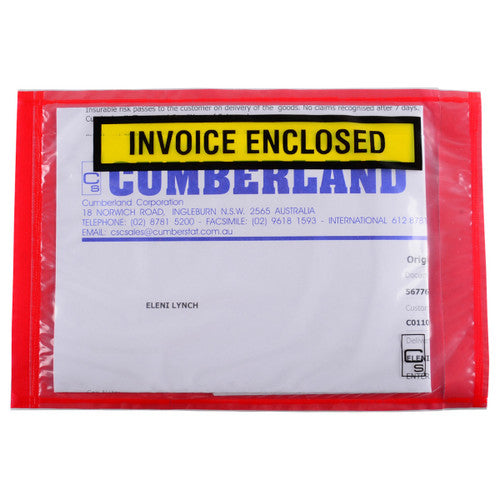 Cumberland Packaging Envelope Invoice Enclosed Red Backing 165 x 115mm Box of 1000