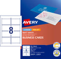 Avery White Quick and Clean Double Sided Inkjet Business Card Matt 250gsm 8UP