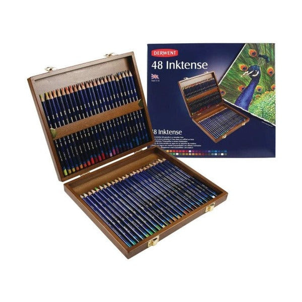 Derwent Inktense Pencils Assorted Wooden Box Of 48