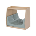 Little Summit Cosy Nook 80 x 45 x 75cm Maple Look Sage Green Upholstery