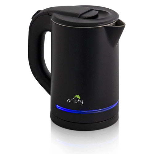Dolphy 0.8L Stainless Steel Electric Kettle with Light Design Black