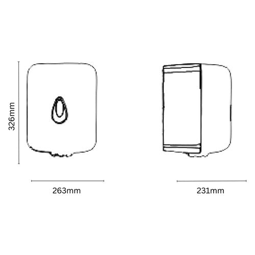 Dolphy Centre Pull Auto-Cut Toilet Paper Dispenser Black