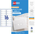 Avery Multi Use Labels With Silver Border 10 Pack 63.5x24mm Laser Inkjet 16UP
