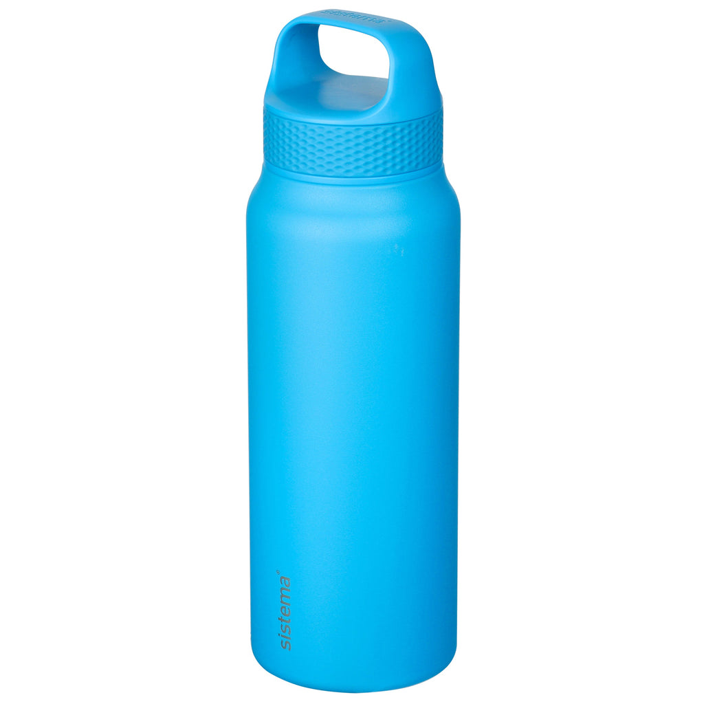 Sistema Stainless Steel Insulated Drink Bottle with Carry Handle 650ml Assorted