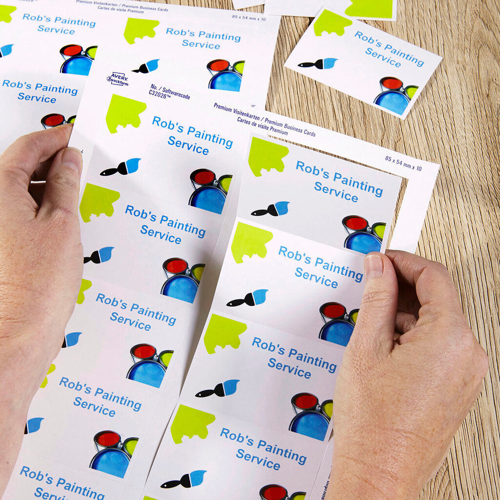 Avery White Quick and Clean Double Sided Colour Laser Business Card Satin 270gsm 10UP