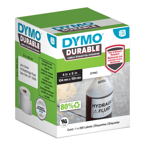 Dymo LabelWriter Durable Extra Large Labels 104 x 159mm Roll of 200