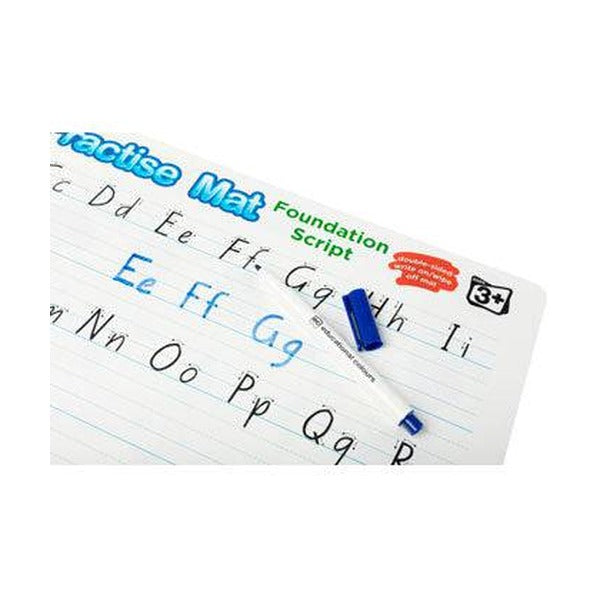 Foundation Script Practise Mat 44.5 x 28.5cm Wipe Clean Ages 3 Plus