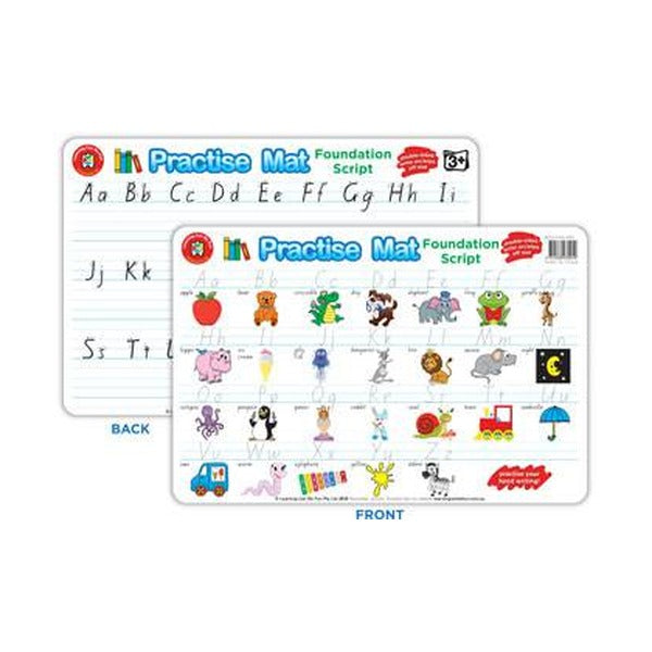 Foundation Script Practise Mat 44.5 x 28.5cm Wipe Clean Ages 3 Plus