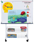 Literacy Centre Mobile Porcelain Whiteboard 100 x 70cm Big Book Bin Baskets