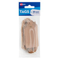 Avery Kraft Brown Scallop Tags 85 x 45mm with String Pack 25