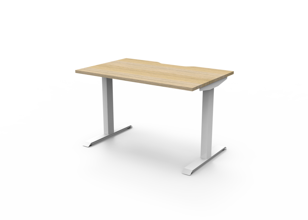 Rapidline Boost Static Single Sided Workstation 1200 x 750mm Natural Oak / White Satin